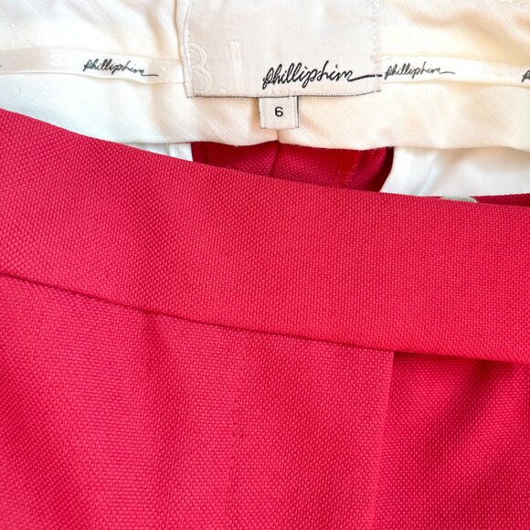 Phillip Lim 3.1 Cherry Red Flat Front Mid Rise Trouser Sz 6 - Picture 6 of 11